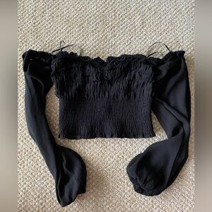 Elegant Black Off-Shoulder Top